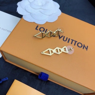 Louis Vuitton Geometric Charm Drop Stud Earrings